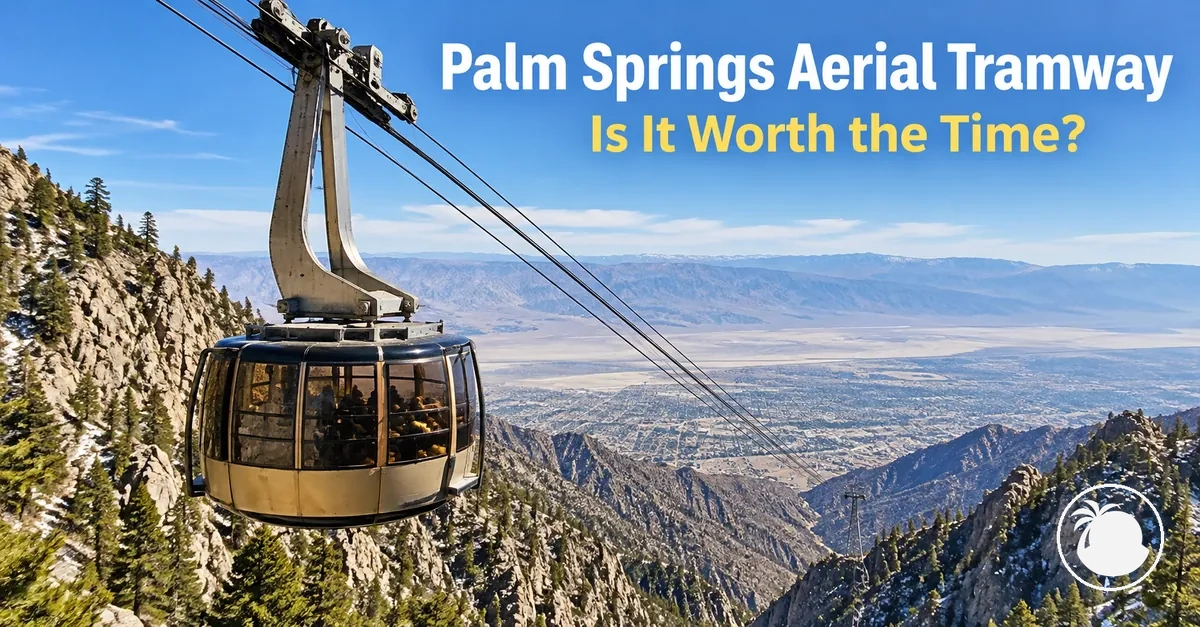 Palm Springs Aerial Tramway cable car above the mountains