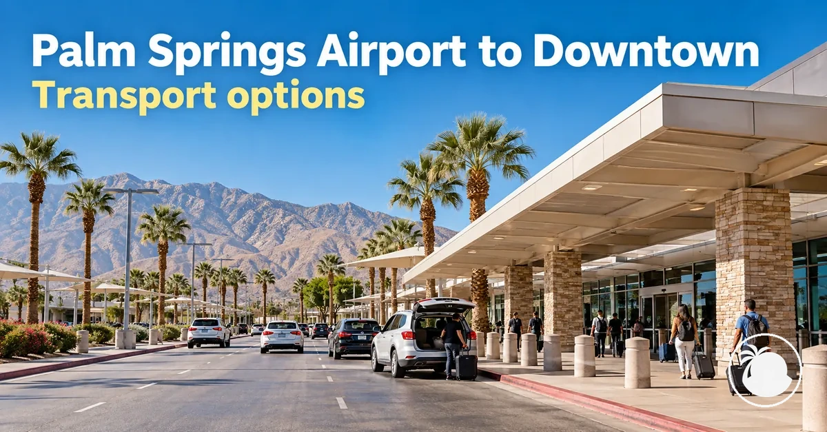 Ground transportation pickup area at Palm Springs International Airport