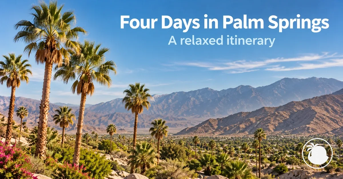 Palm trees and desert scenery around Palm Springs