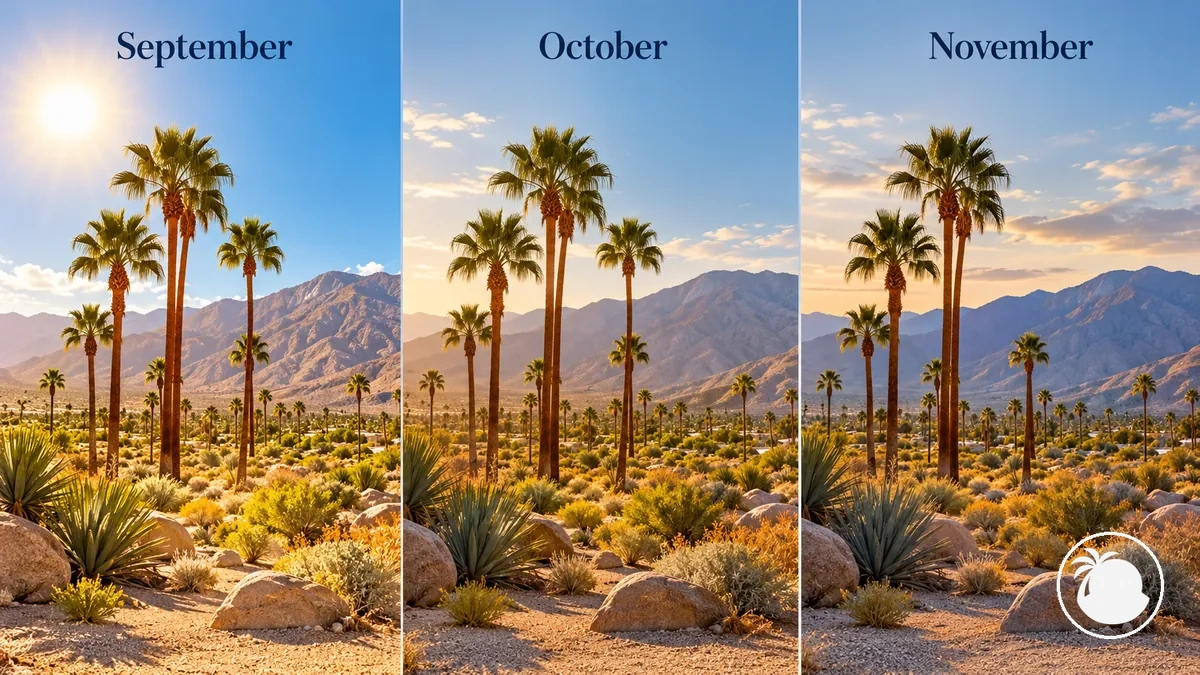 Palm Springs autumn weather transitioning from September heat to cooler November conditions