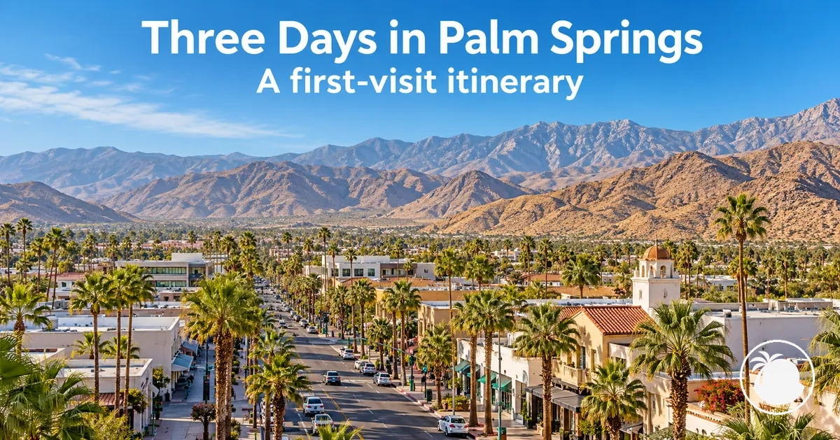 Palm Springs downtown and surrounding desert mountains
