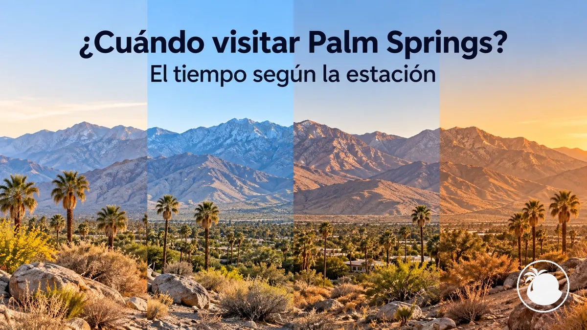 Paisaje desértico de Palm Springs con montañas y cielo despejado