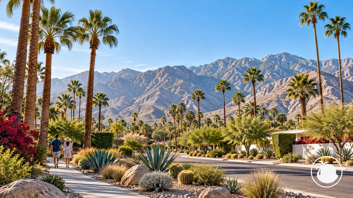 Palm Springs en un día soleado y suave durante la temporada más fresca