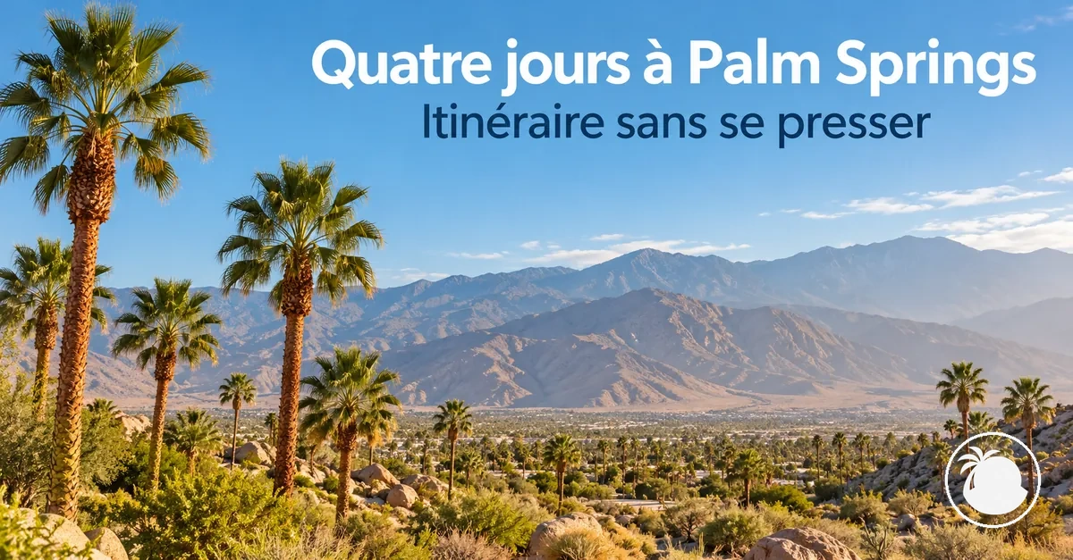 Palmiers et paysages désertiques autour de Palm Springs.
