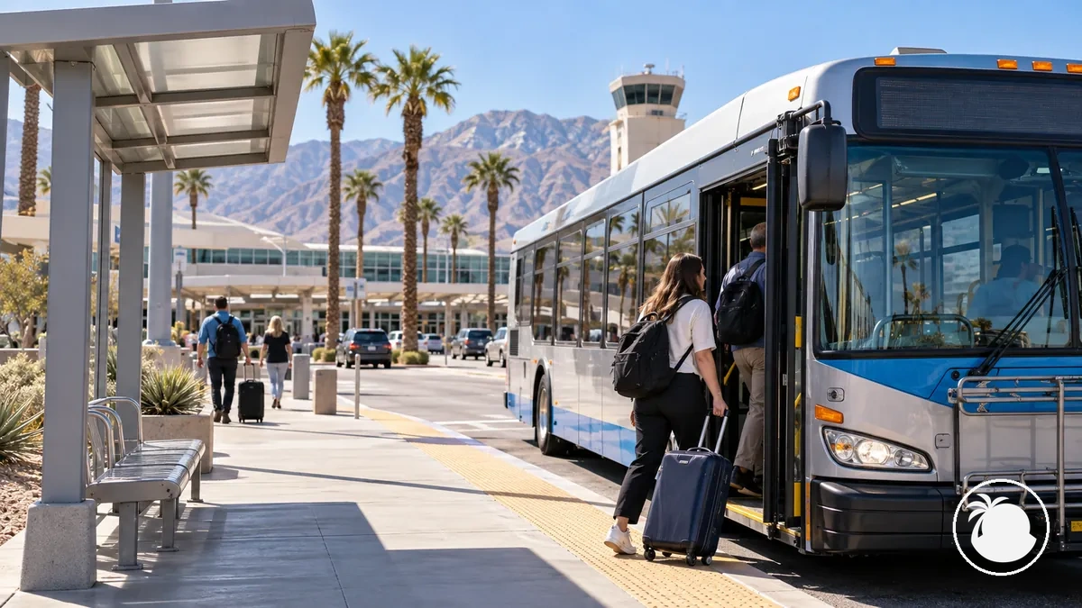 Arrêt de bus public près de l’aéroport de Palm Springs