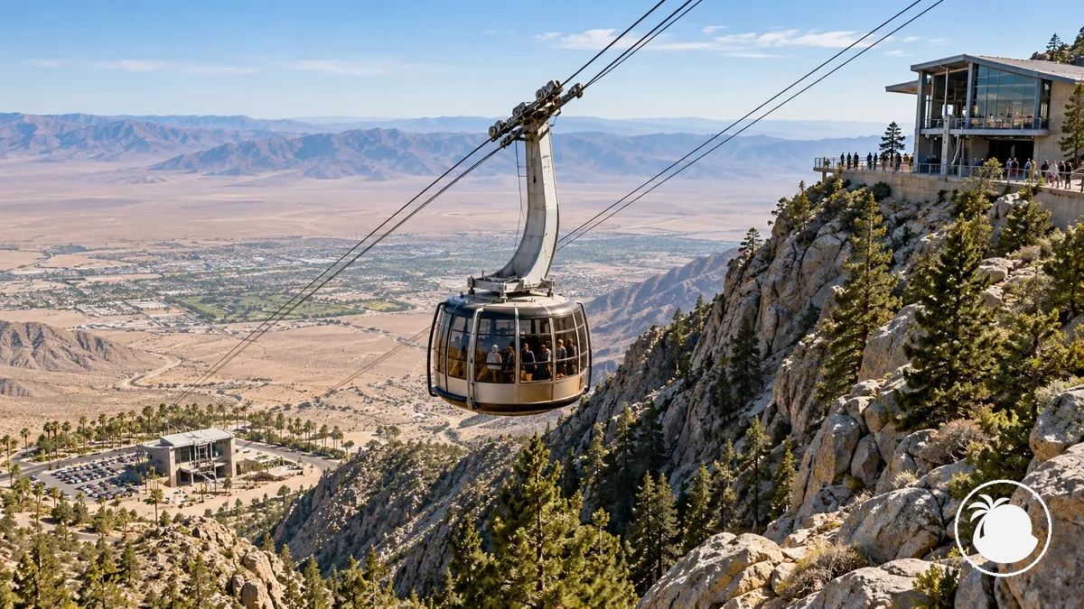Téléphérique de Palm Springs circulant entre Valley Station et le sommet de la montagne