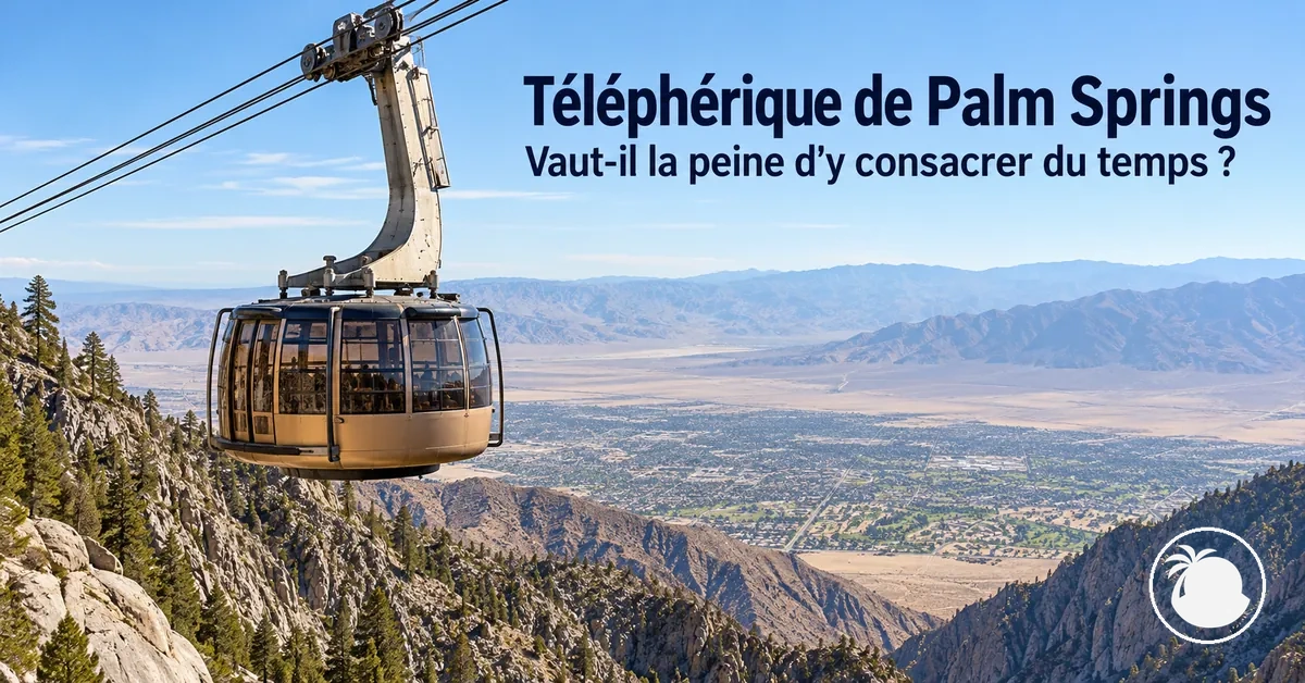 Cabine du Palm Springs Aerial Tramway au-dessus des montagnes
