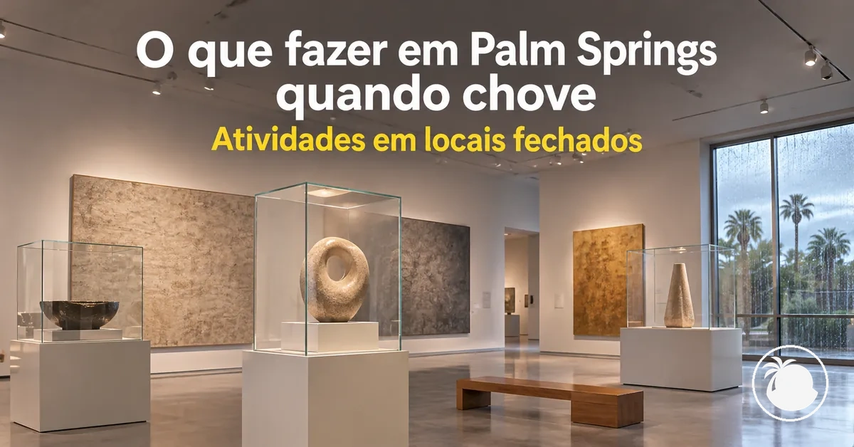 Exposições em uma área interna de um museu de Palm Springs