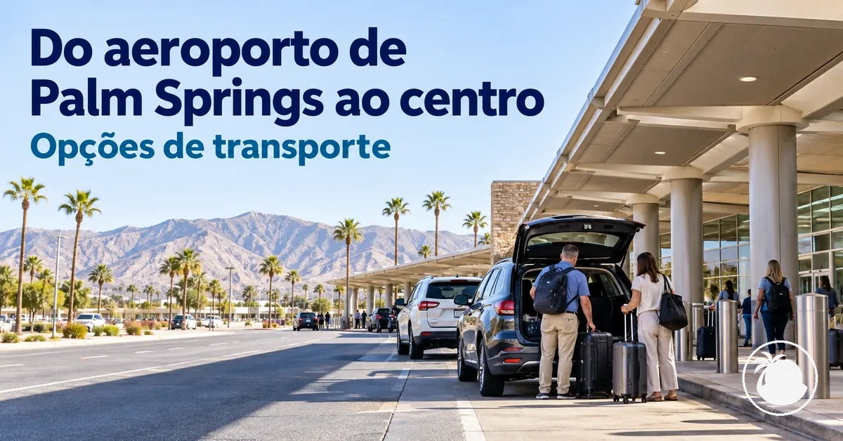 Ponto de embarque de transporte terrestre no Aeroporto Internacional de Palm Springs