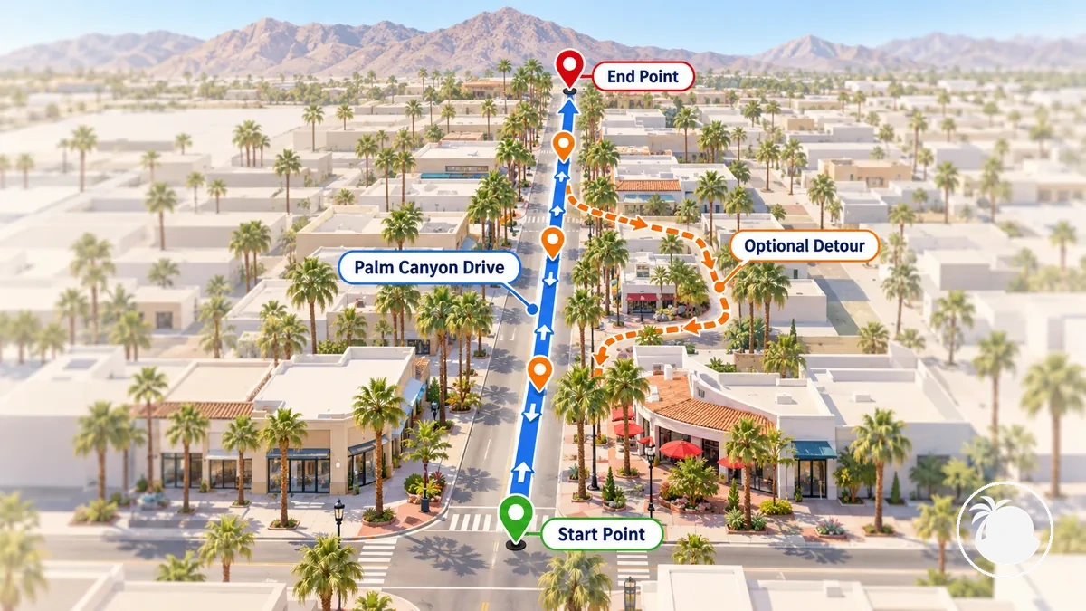 Kendi kendine palm canyon drive yuruyus guzergahi